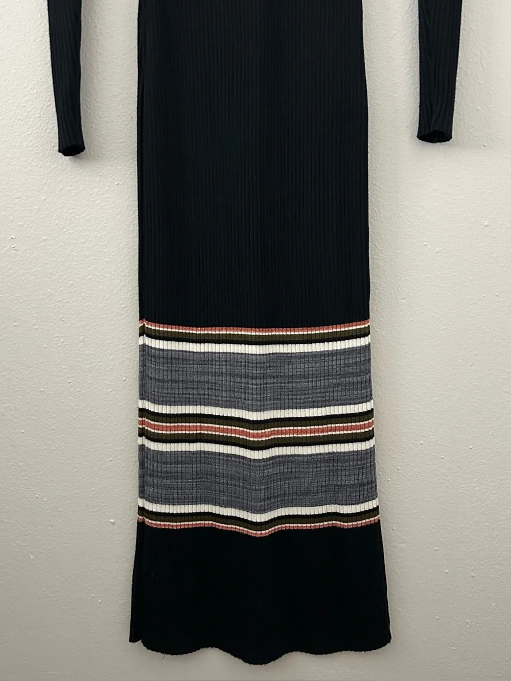 Abercrombie & Fitch Ribbed Striped Maxi Sweater Dress Womens M Bodycon 90s Y2K